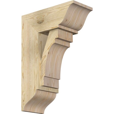 Merced Traditional Rough Sawn Bracket W/ Offset Brace, Douglas Fir, 8W X 18D X 26H